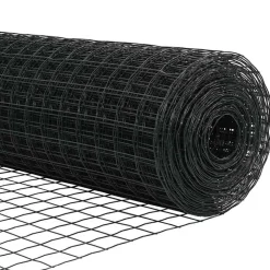 vidaXL Euro Hejn Grå 0,4 x 10 m PVC-belagt jern