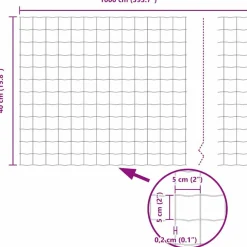 vidaXL Euro Hejn Grå 0,4 x 10 m PVC-belagt jern