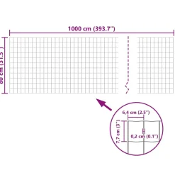 vidaXL eurohegn 10 x 0,8 m stål grå