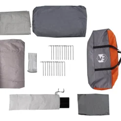vidaXL Familietelt med tag Grå og orange 620 x 322 x 240 cm Polyester