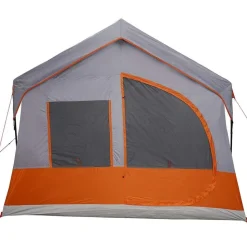 vidaXL Familietelt med tag Grå og orange 620 x 322 x 240 cm Polyester