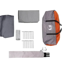 vidaXL Familietelt til 4 personer Grå og orange 324 x 255 x 230 cm