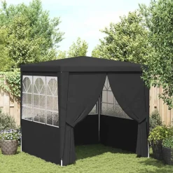 vidaXL festtelt med sidevægge 2x2 m 90 g/m² antracitgrå