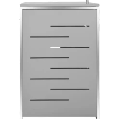 vidaXL firedobbelt skraldespandsskjuler 276,5x77,5x112,5 rustfrit stål