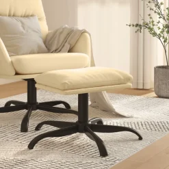 vidaXL fodskammel 60x60x36 cm fløjl cremefarvet