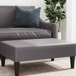 vidaXL fodskammel 77x55x31 cm kunstlæder grå