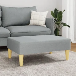 vidaXL fodskammel 77x55x31 cm stof lysegrå