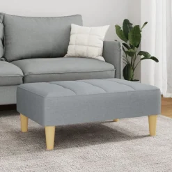 vidaXL fodskammel 77x55x31 cm stof lysegrå