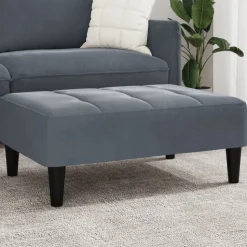 vidaXL fodskammel 77x55x31 cm velour mørkegrå