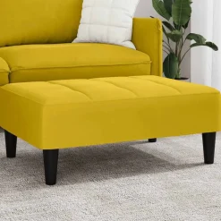 vidaXL fodskammel 77x55x31 cm velour gul