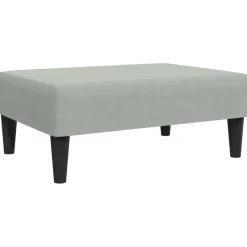 vidaXL fodskammel 77x55x31 cm velour lysegrå
