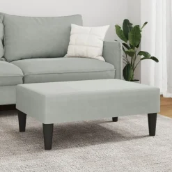 vidaXL fodskammel 77x55x31 cm velour lysegrå