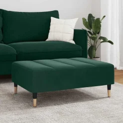 vidaXL fodskammel 77x55x31 cm velour mørkegrøn