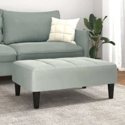 vidaXL fodskammel 77x55x31 cm velour lysegrå