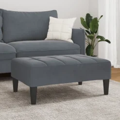 vidaXL fodskammel 77x55x31 cm velour mørkegrå