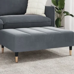 vidaXL fodskammel 77x55x31 cm velour mørkegrå