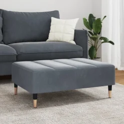 vidaXL fodskammel 77x55x31 cm velour mørkegrå