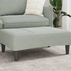 vidaXL fodskammel 77x55x31 cm velour lysegrå