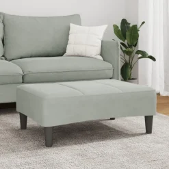vidaXL fodskammel 77x55x31 cm velour lysegrå
