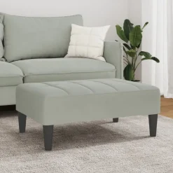 vidaXL fodskammel 77x55x31 cm velour lysegrå