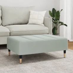 vidaXL fodskammel 77x55x31 cm velour lysegrå
