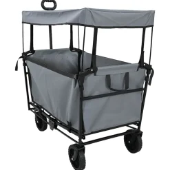vidaXL Foldbar håndvogn Grå 105 x 56.5 x 116 cm Oxford Stof