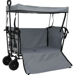vidaXL Foldbar håndvogn Grå 105 x 56.5 x 116 cm Oxford Stof