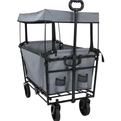 vidaXL Foldbar håndvogn Grå 105 x 56.5 x 116 cm Oxford Stof