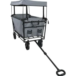 vidaXL Foldbar håndvogn Grå 105 x 56.5 x 116 cm Oxford Stof