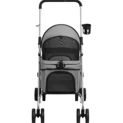 vidaXL foldbar hundeklapvogn 76x50x100 cm oxfordstof grå