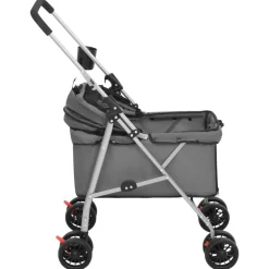vidaXL foldbar hundeklapvogn 76x50x100 cm oxfordstof grå