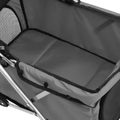 vidaXL foldbar hundeklapvogn 76x50x100 cm oxfordstof grå