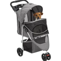 vidaXL foldbar hundeklapvogn 80x46x98 cm oxfordstof grå