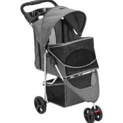 vidaXL foldbar hundeklapvogn 80x46x98 cm oxfordstof grå