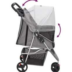 vidaXL foldbar hundeklapvogn 80x46x98 cm oxfordstof grå
