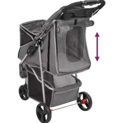 vidaXL foldbar hundeklapvogn 80x46x98 cm oxfordstof grå