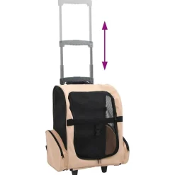 vidaXL foldbar kæledyrsvogn multifunktionel beige