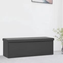 vidaXL foldbar opbevaringsbænk PVC grå