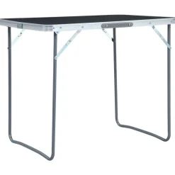 vidaXL foldbart campingbord med metalstel 80 x 60 cm grå