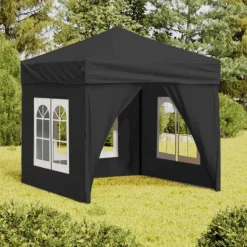 vidaXL foldbart festtelt med sidevægge 2x2 m antracitgrå