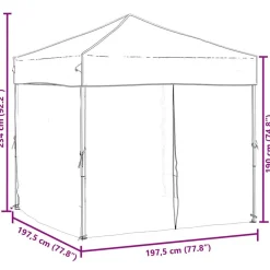 vidaXL foldbart festtelt med sidevægge 2x2 m antracitgrå