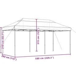 vidaXL foldbart pop up-festtelt 580x292x315 cm terracotta