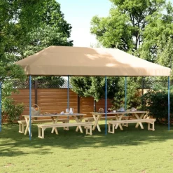vidaXL foldbart pop up-festtelt 580x292x315 cm beige