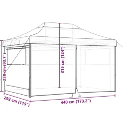 vidaXL foldbart pop-up festtelt med 4 sidevægge terracotta