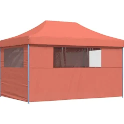 vidaXL foldbart pop-up festtelt med 4 sidevægge terracotta