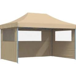 vidaXL foldbart pop-up festtelt med 3 sidevægge beige