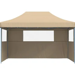vidaXL foldbart pop-up festtelt med 3 sidevægge beige
