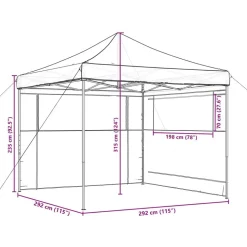vidaXL foldbart pop-up festtelt med 2 sidevægge terracotta