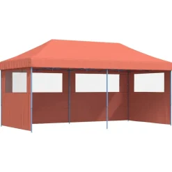 vidaXL foldbart pop-up festtelt med 3 sidevægge terracotta