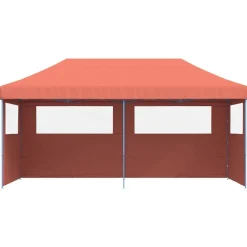 vidaXL foldbart pop-up festtelt med 3 sidevægge terracotta